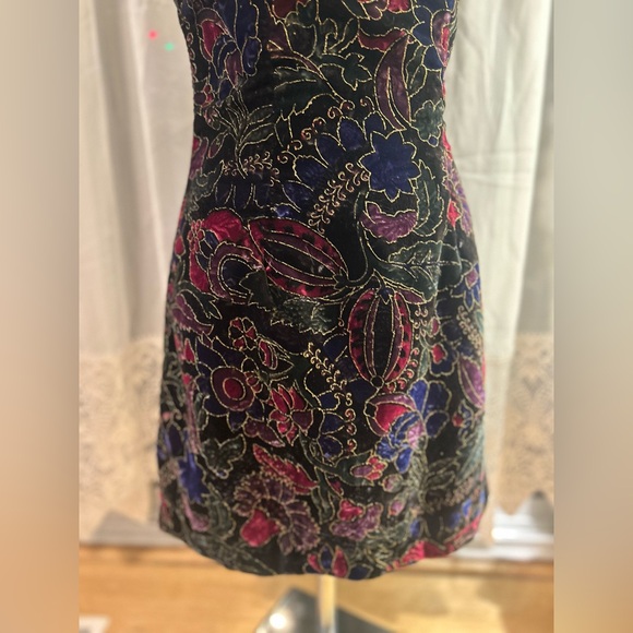 Vintage Black Floral Dress - Picture 3 of 6